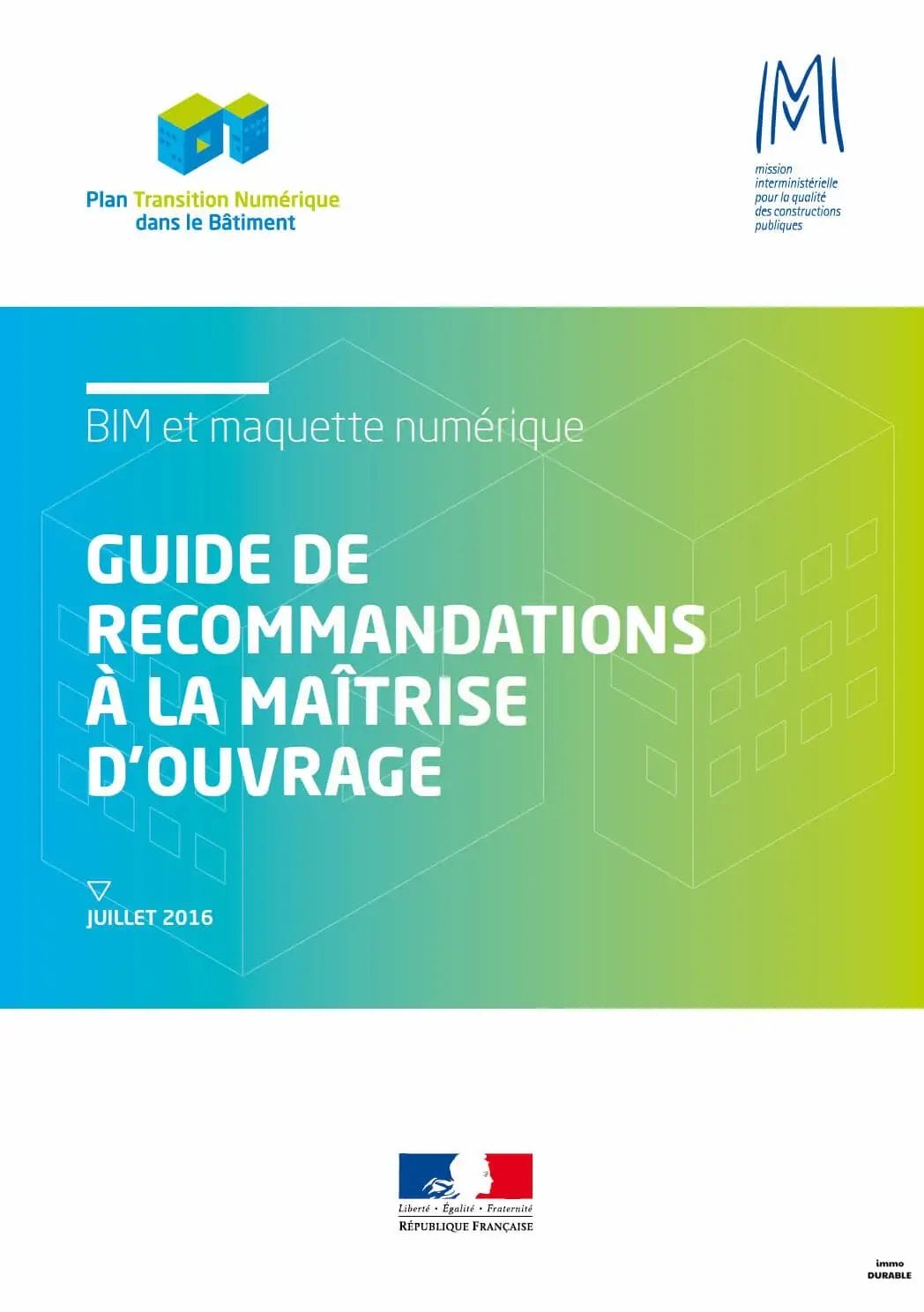 Un guide de recommandations pour le BIM à destination de la Maîtrise d'Ouvrage Publique