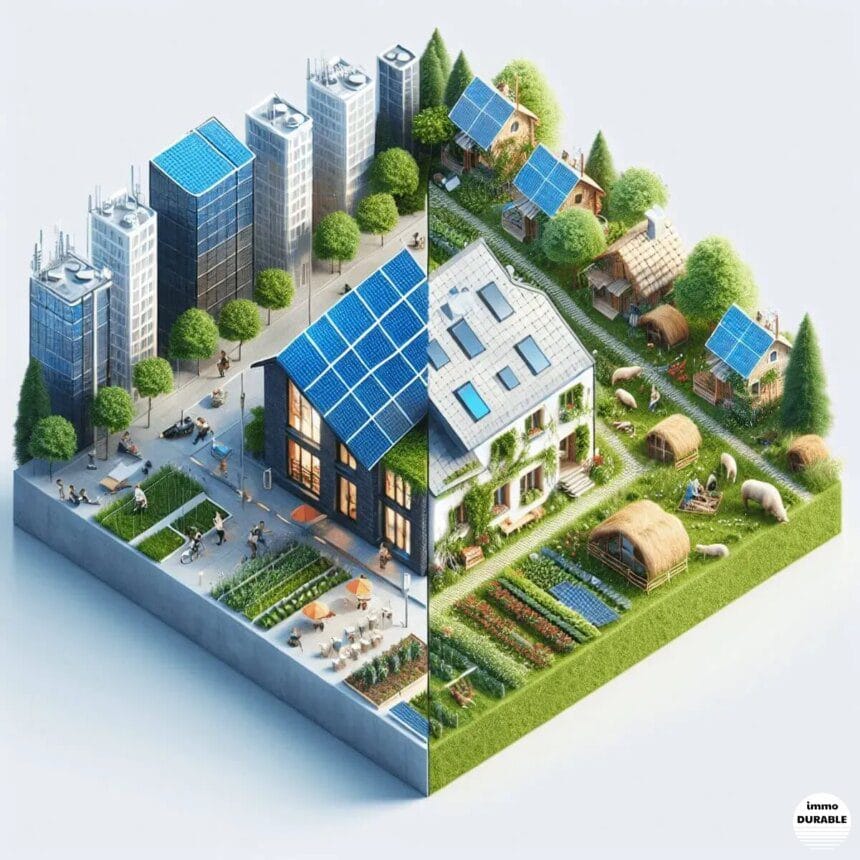 Comparaison des approches de l'immobilier durable en milieu urbain et rural